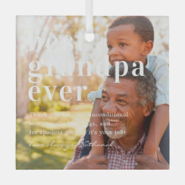 Beste opa Ever | Citaat- en fotocadeau Glas Ornament