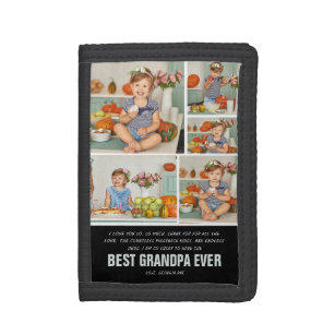 Beste opa Ever   Collage foto's in kleurenblok Drievoud Portemonnee