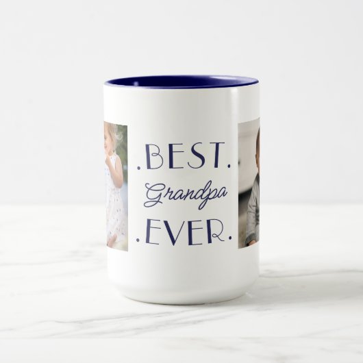Beste opa Ever Custom Blue 2 Fotodag Mok (Midden)