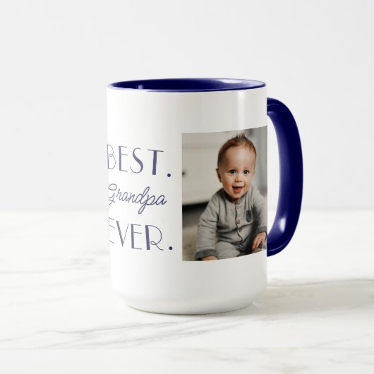 Beste opa Ever Custom Blue 2 Fotodag Mok (Voorkant rechts)