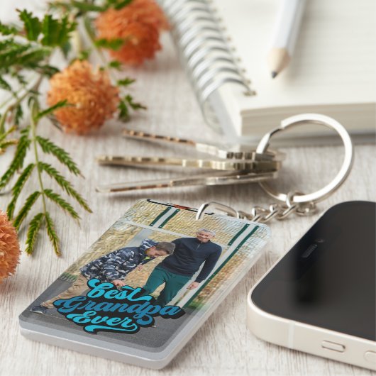 Beste opa Ever | Foto grootvader Sleutelhanger (Voorkant Rechts)