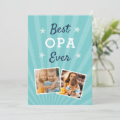 Beste Opa Ever | Foto Vaderdag Kaart (Staand voorkant)