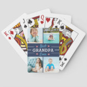 Beste opa Ever | Grootvader Kinder fotocollage Pokerkaarten (Achterkant)