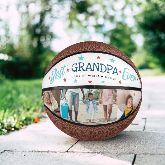 Beste opa Ever | Hand Lettered Photo Collage Basketbal
