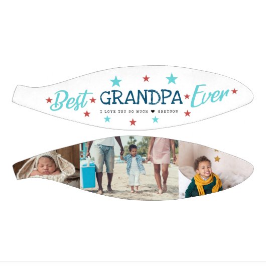 Beste opa Ever | Hand Lettered Photo Collage Basketbal (Panelen)