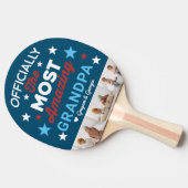 Beste opa Ever | Hand Lettered Photo Collage Tafeltennisbatje (Zijkant)