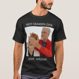 Beste opa Ever Vaderdag - Aangepaste fototekst T-shirt