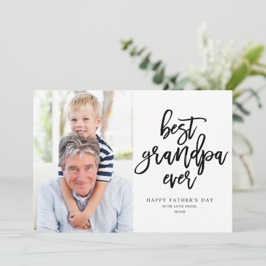 Beste opa Ever | Zwart wit Kaart (Staand voorkant)