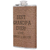 Beste opa faux reliëf lederen korrel textuur heupfles (Links)