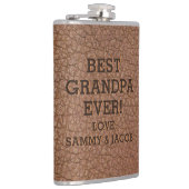 Beste opa faux reliëf lederen korrel textuur heupfles (Rechts)