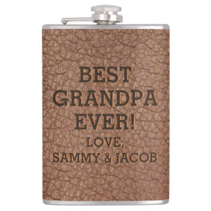 Beste opa faux reliëf lederen korrel textuur heupfles