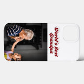 Beste opa foto bordeauxrode tekst Case-Mate iPhone case (Achterkant (horizontaal))