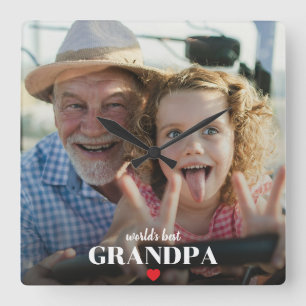 Beste Opa Foto Cadeau Voor Opa Vierkante Klok
