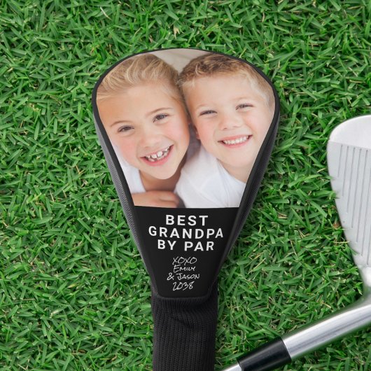 Beste Opa Foto Zwart Golfheadcover
