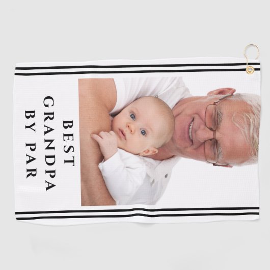 Beste opa, foto zwart-wit, foto zwart-wit golfhanddoek (Horizontaal)
