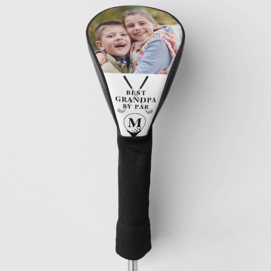 Beste opa, foto zwart zwart zwart zwart wit golfheadcover (Voorkant)
