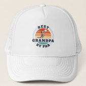 Beste Opa Gepensioneerd Golfen Papa Retro Custom Trucker Pet (Voorkant)