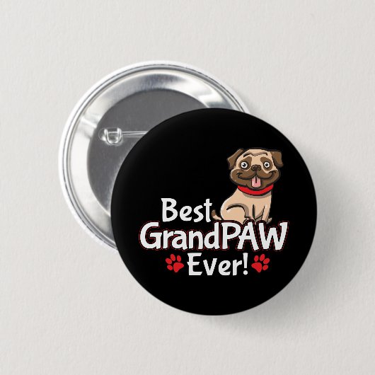 Beste opa GrandPAW ooit Ronde Button 5,7 Cm (Voorkant /achterkant)