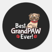 Beste opa GrandPAW ooit Ronde Sticker (Voorkant)
