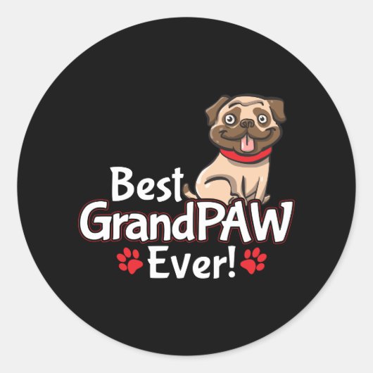 Beste opa GrandPAW ooit Ronde Sticker (Voorkant)