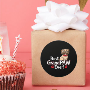 Beste opa GrandPAW ooit Ronde Sticker