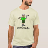 Beste opa grijs haar mannelijke golfer T-shirt (Voorkant)