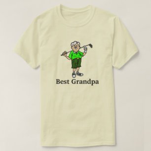 Beste opa grijs haar mannelijke golfer T-shirt