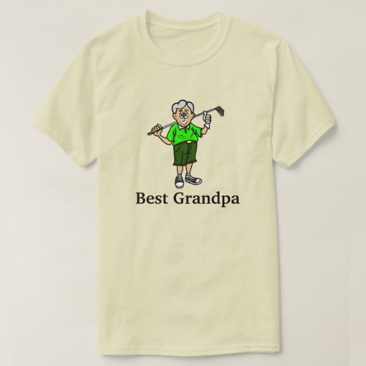 Beste opa grijs haar mannelijke golfer T-shirt (Design voorkant)