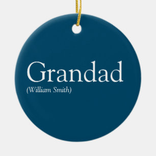Beste Opa, Grootvader, Papa Definitie Blauw Keramisch Ornament