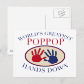 Beste Opa Hands Down Briefkaart (Voorkant / Achterkant)