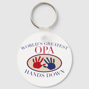 Beste Opa Hands Down Sleutelhanger