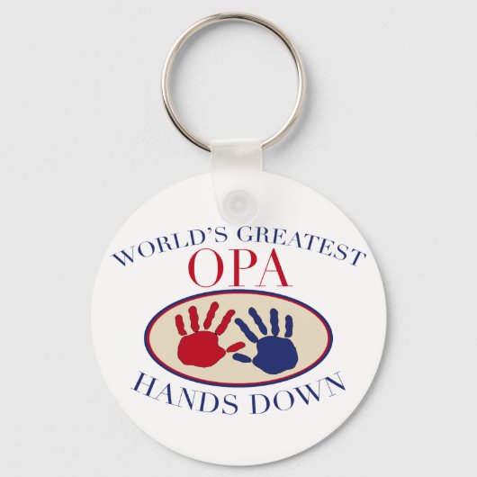 Beste Opa Hands Down Sleutelhanger (Voorkant)