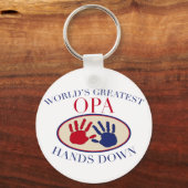 Beste Opa Hands Down Sleutelhanger (Voorkant)