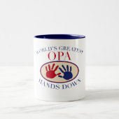 Beste Opa Hands neer Tweekleurige Koffiemok (Center)