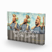 Beste opa in de wereld Aangepast fotoblok (Rechts)