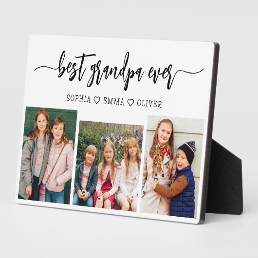 Beste Opa Kleinkinderen Fotocollage Fotoplaat (Zijkant)