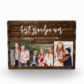 Beste Opa Kleinkinderen Hout Fotocollage Fotoblokken (Voorkant)