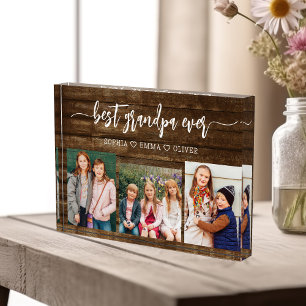 Beste Opa Kleinkinderen Hout Fotocollage Fotoblokken