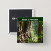 Beste opa! knopen Rodehout Bomen Vierkante Button 5,1 Cm (Voorkant /achterkant)