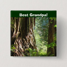 Beste opa! knopen Rodehout Bomen Vierkante Button 5,1 Cm