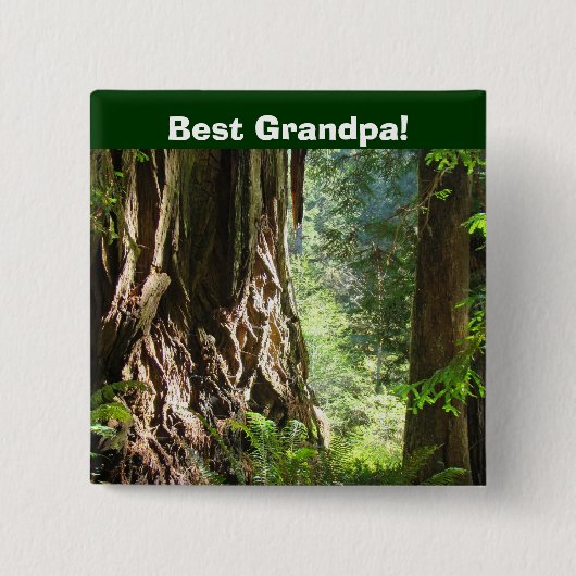 Beste opa! knopen Rodehout Bomen Vierkante Button 5,1 Cm (Voorkant)