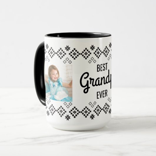 Beste opa met dubbele foto's mok (Voorkant links)