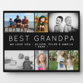 Beste Opa Modern 6 Foto Collage Vaderdag Fotoplaat (Voorkant)
