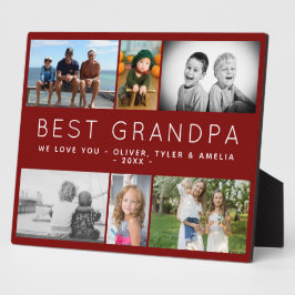 Beste opa Modern 6 Fotocollage vaderdag Fotoplaat