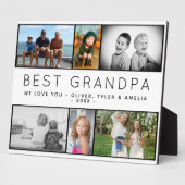 Beste opa Modern 6 Fotocollage vaderdag Fotoplaat (Zijkant)
