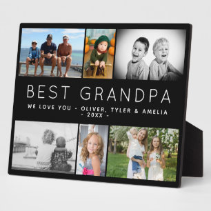 Beste opa Modern 6 Fotocollage vaderdag Fotoplaat