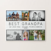 Beste opa Modern 6 Fotocollage vaderdag Legpuzzel (Horizontaal)