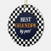 Beste opa moderne cheque keramisch ornament (Links)