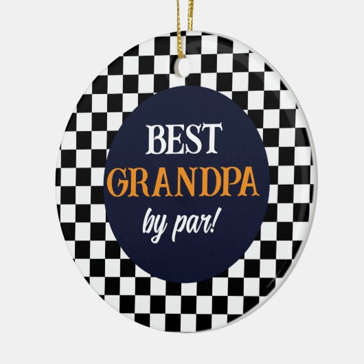 Beste opa moderne cheque keramisch ornament (Links)