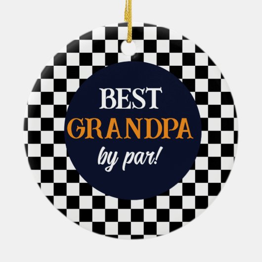 Beste opa moderne cheque keramisch ornament (Achterkant)